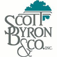 Scott Byron & Co. Inc. logo with stylized gray text and a blue-green tree graphic above the company name.