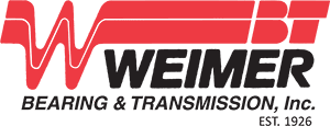 Logo for Weimer Bearing & Transmission, Inc. featuring red and black text with WT in stylized red letters above “Weimer” and “Bearing & Transmission, Inc.” in black. Est. 1926. appears in small text.