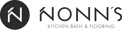 Nonns logo with a stylized N in a black circle, and the text NONNS above KITCHEN BATH & FLOORING in gray lettering.