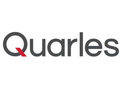 The word Quarles in gray letters with a red accent on the bottom left of the letter Q against a white background.